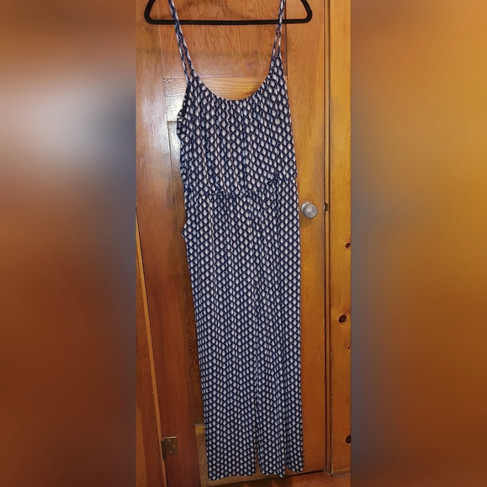 Navy print full-length jumper (XL)